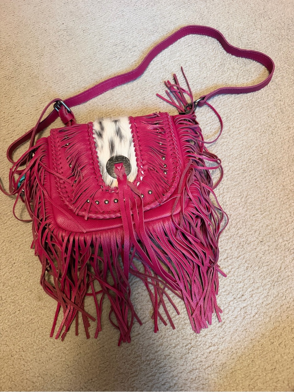 Montana West Leather Fringe Crossbody Bag